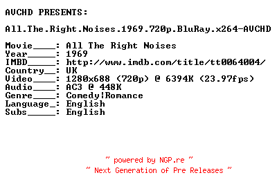 NFO for the release All.The.Right.Noises.1969.720p.BluRay.x264-AVCHD by AVCHD