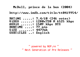 NFO for the release McDull.Prince.De.La.Bun.2004.720p.BluRay.x264-MELiTE by MELiTE