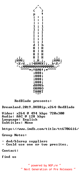 NFO for the release Dreamland.2019.DVDRip.x264-RedBlade by RedBlade