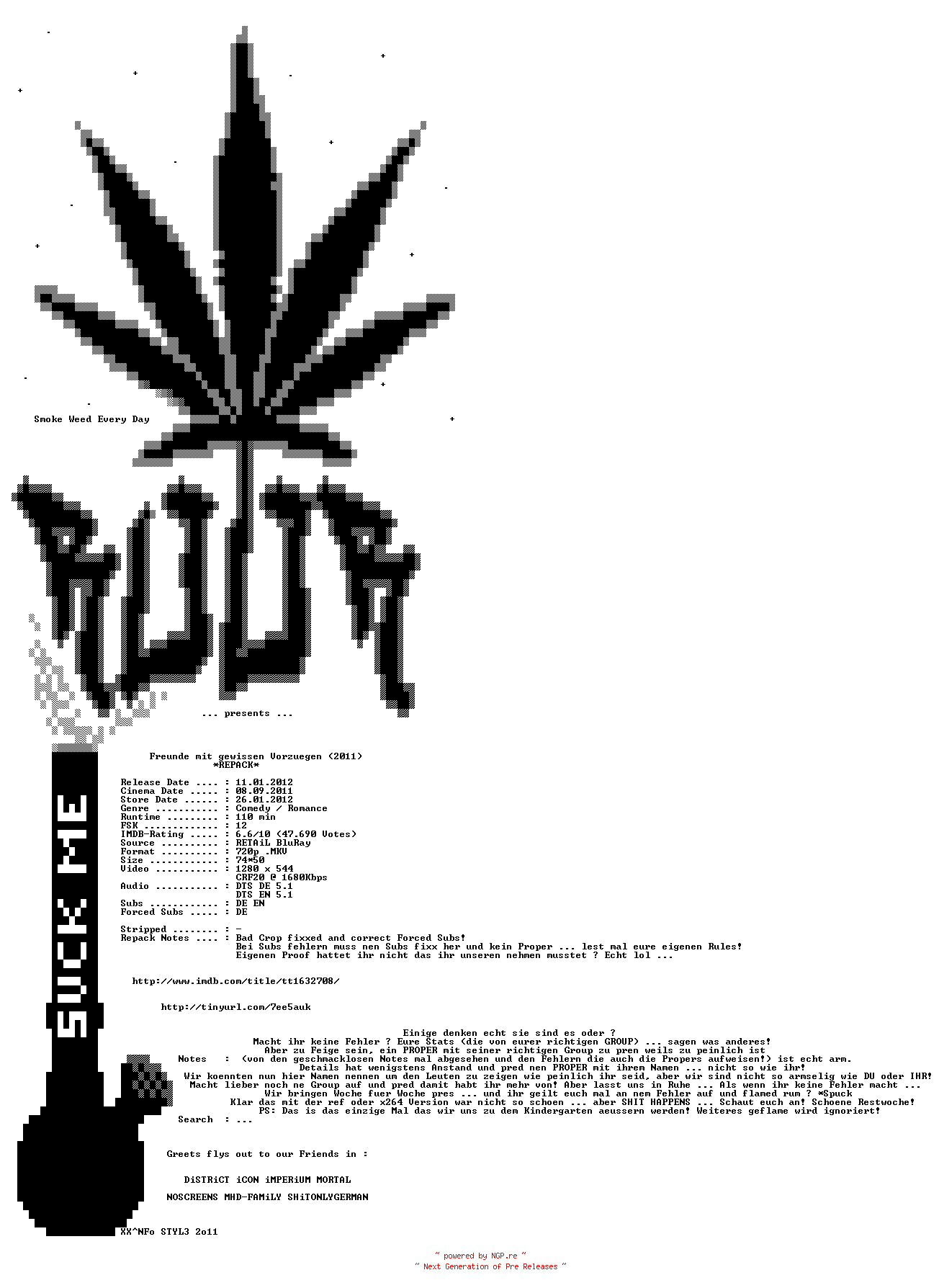 NFO for the release Freunde.mit.gewissen.Vorzuegen.German.DL.720p.REPACK.READ.NFO.BluRay.x264-ROOR by ROOR