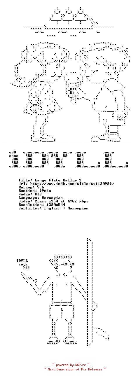NFO for the release Lange.Flate.Baller.2.720p.BluRay.x264-iDYLL by iDYLL