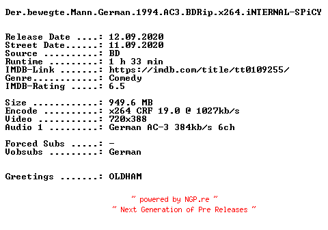 NFO for the release Der.bewegte.Mann.German.1994.AC3.BDRip.x264.iNTERNAL-SPiCY by SPiCY