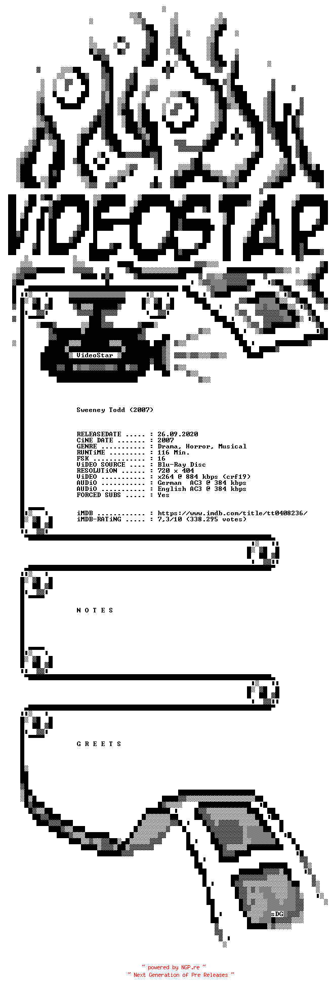 NFO for the release Sweeney.Todd.Der.teuflische.Barbier.aus.der.Fleet.Street.German.DL.2007.AC3.BDRip.x264.iNTERNAL-VideoStar by VideoStar