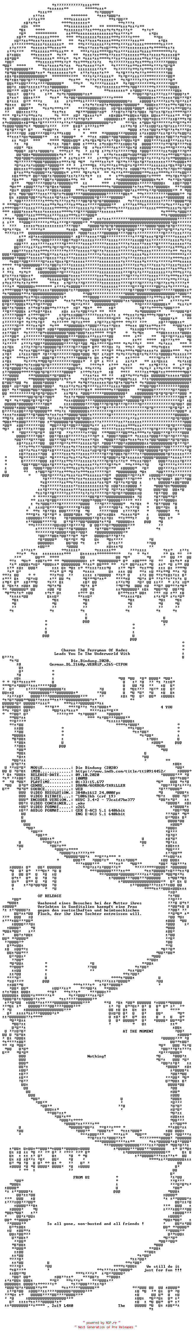 NFO for the release Die.Bindung.2020.German.DL.2160p.WEBRiP.x265-CTFOH by CTFOH