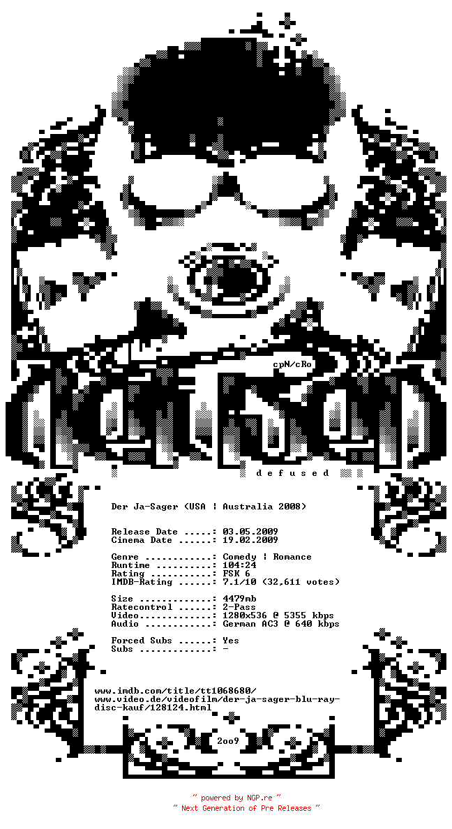 NFO for the release Der.Ja.Sager.German.720p.BluRay.x264-DEFUSED by DEFUSED