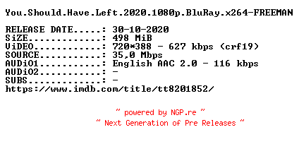 NFO for the release You.Should.Have.Left.2020.BDRip.x264-FREEMAN by FREEMAN