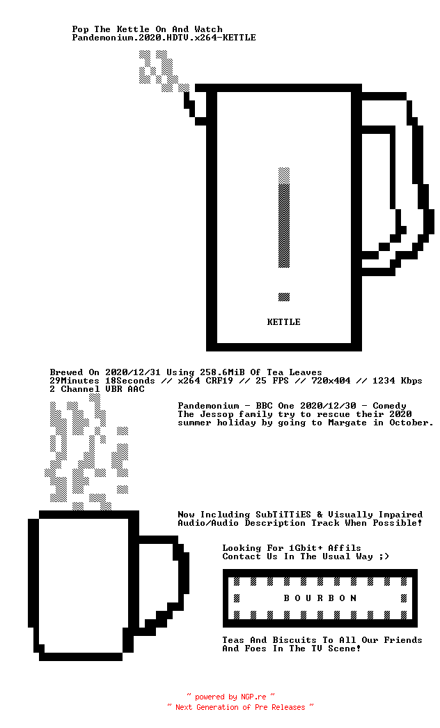 NFO for the release Pandemonium.2020.HDTV.x264-KETTLE by KETTLE