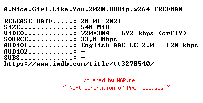 NFO for the release A.Nice.Girl.Like.You.2020.BDRip.x264-FREEMAN by FREEMAN