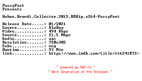NFO for the release Ruben.Brandt.Collector.2019.BDRip.x264-PussyFoot by PussyFoot