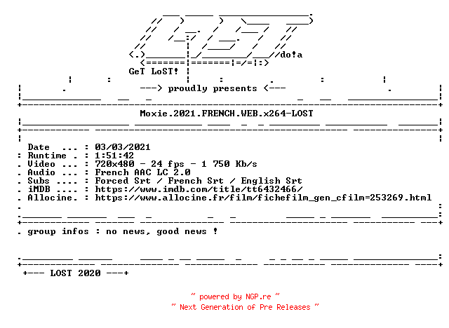 NFO for the release Moxie.2021.FRENCH.WEB.x264-LOST by LOST