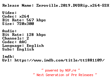 NFO for the release Zeroville.2019.DVDRip.x264-ESX by ESX