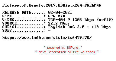 NFO for the release Picture.of.Beauty.2017.BDRip.x264-FREEMAN by FREEMAN
