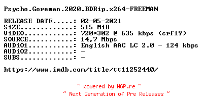 NFO for the release Psycho.Goreman.2020.BDRip.x264-FREEMAN by FREEMAN