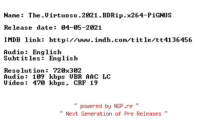 NFO for the release The.Virtuoso.2021.BDRip.x264-PiGNUS by PiGNUS