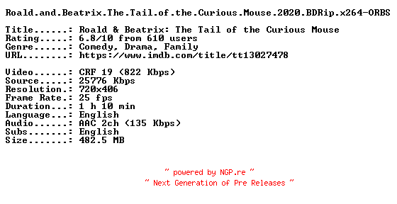 NFO for the release Roald.and.Beatrix.The.Tail.of.the.Curious.Mouse.2020.BDRip.x264-ORBS by ORBS