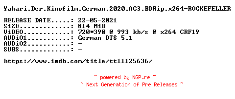 NFO for the release Yakari.Der.Kinofilm.German.2020.AC3.BDRip.x264-ROCKEFELLER by ROCKEFELLER