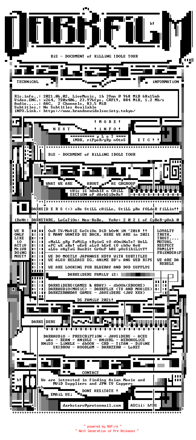 NFO for the release BiS.DOCUMENT.of.KiLLiNG.IDOLS.TOUR.2021.BDRiP.x264-DARKFLiX by DARKFLiX