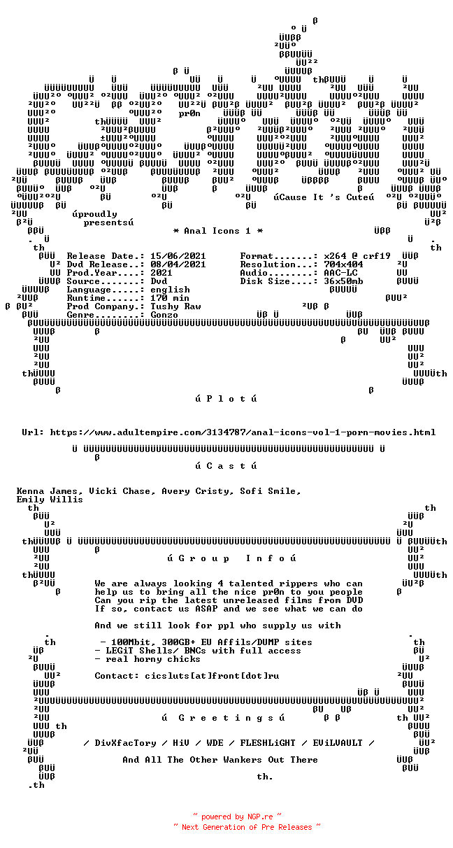 NFO for the release Anal.Icons.1.XXX.DVDRip.x264-CiCXXX by CiCXXX