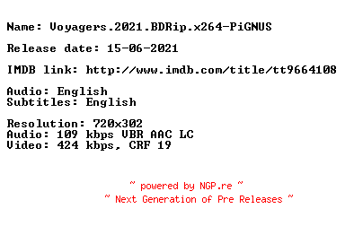 NFO for the release Voyagers.2021.BDRip.x264-PiGNUS by PiGNUS