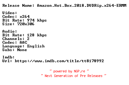 NFO for the release Amazon.Hot.Box.2018.DVDRip.x264-ERMM by ERMM