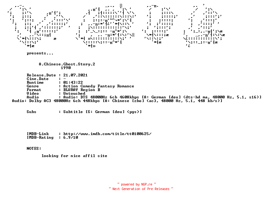 NFO for the release A.Chinese.Ghost.Story.2.1990.DUAL.COMPLETE.BLURAY.iNTERNAL-VEiL by VEiL