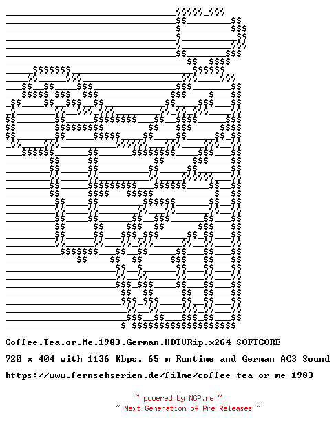 NFO for the release Coffee.Tea.or.Me.1983.German.HDTVRip.x264-SOFTCORE by SOFTCORE