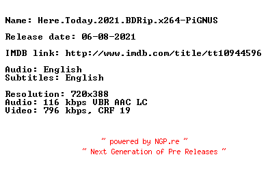NFO for the release Here.Today.2021.BDRip.x264-PiGNUS by PiGNUS
