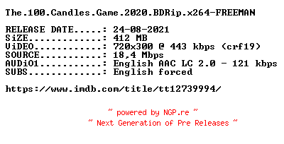 NFO for the release The.100.Candles.Game.2020.BDRip.x264-FREEMAN by FREEMAN