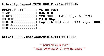 NFO for the release A.Deadly.Legend.2020.BDRiP.x264-FREEMAN by FREEMAN