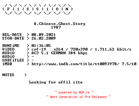 NFO for the release A.Chinese.Ghost.Story.German.1987.BDRiP.x264.iNTERNAL-FiSSiON by FiSSiON