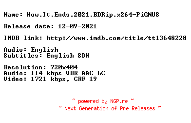 NFO for the release How.It.Ends.2021.BDRip.x264-PiGNUS by PiGNUS
