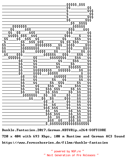 NFO for the release Dunkle.Fantasien.2017.German.HDTVRip.x264-SOFTCORE by SOFTCORE