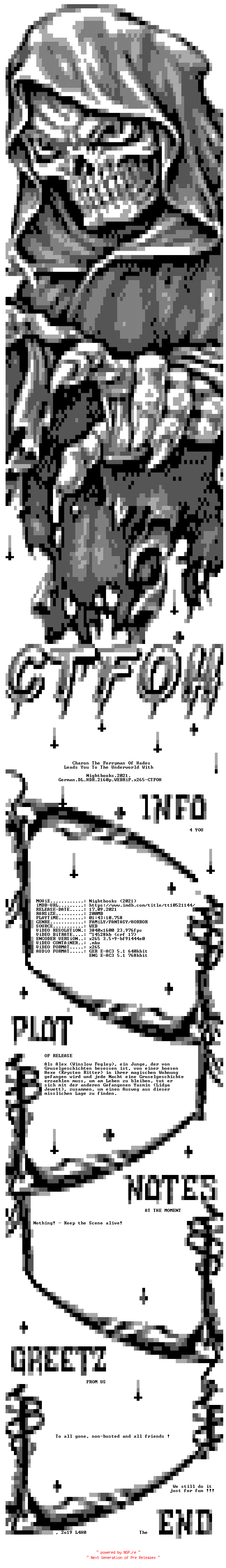 NFO for the release Nightbooks.2021.German.DL.HDR.2160p.WEBRiP.x265-CTFOH by CTFOH
