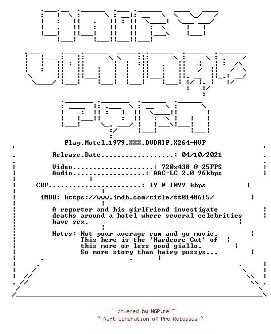 NFO for the release Play.Motel.1979.XXX.DVDRIP.X264-HVP by HVP