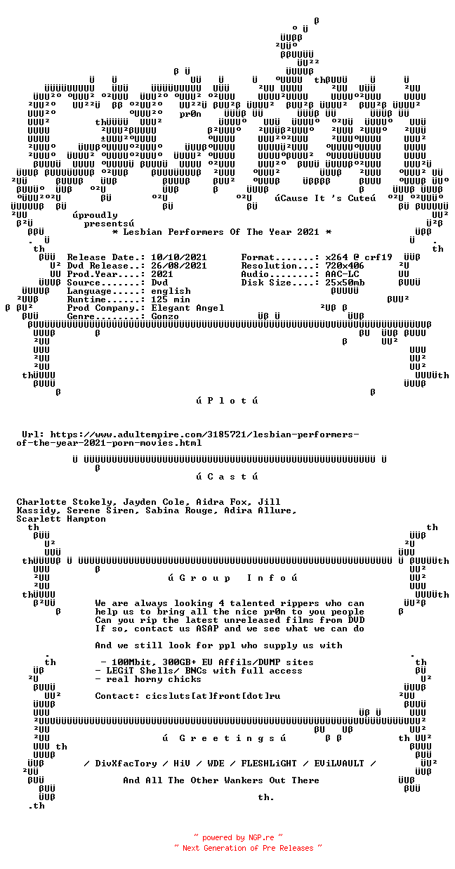 NFO for the release Lesbian.Performers.Of.The.Year.2021.XXX.DVDRip.x264-CiCXXX by CiCXXX