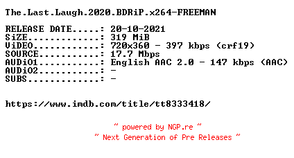 NFO for the release The.Last.Laugh.2020.BDRiP.x264-FREEMAN by FREEMAN