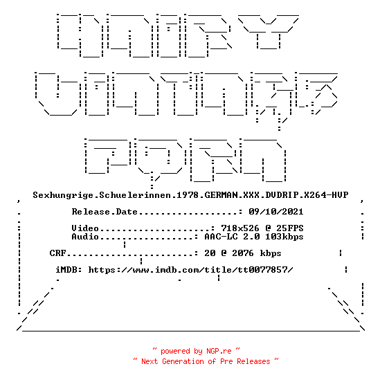 NFO for the release Sexhungrige.Schuelerinnen.1978.GERMAN.XXX.DVDRIP.X264-HVP by HVP