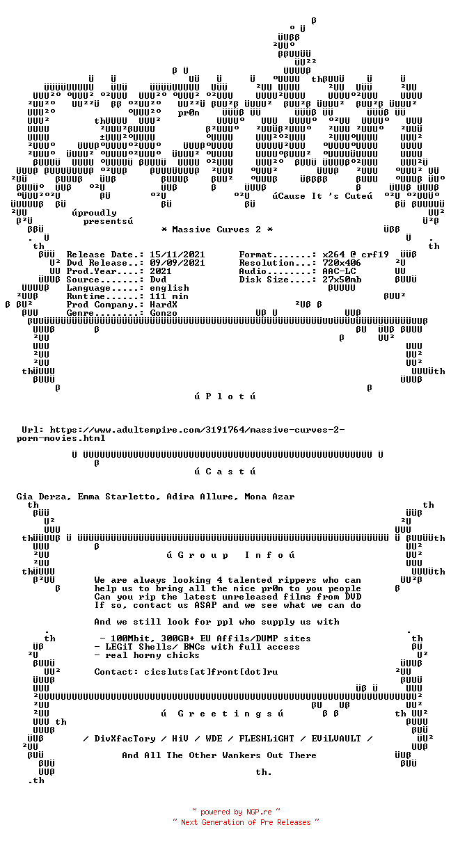NFO for the release Massive.Curves.2.XXX.DVDRip.x264-CiCXXX by CiCXXX