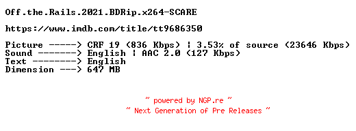 NFO for the release Off.the.Rails.2021.BDRip.x264-SCARE by SCARE