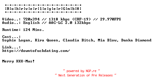 NFO for the release Homemade.Hookups.XXX.DVDRIP.X264-RohrverlegerGmbH by RohrverlegerGmbH