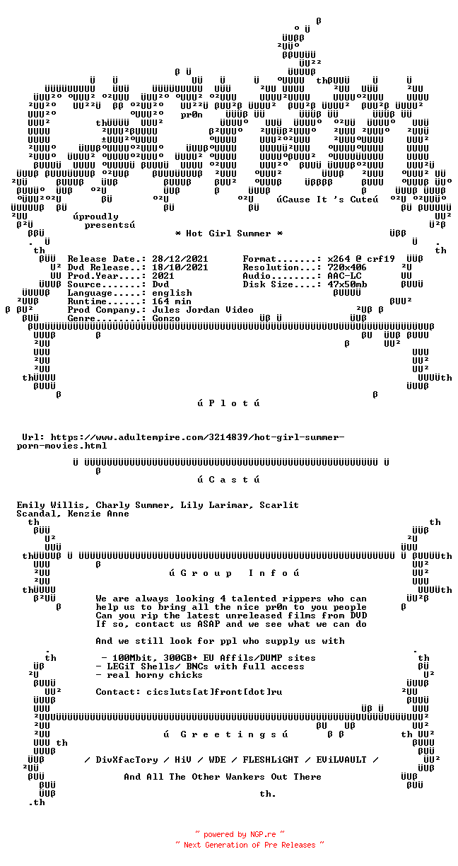 NFO for the release Hot.Girl.Summer.XXX.DVDRip.x264-CiCXXX by CiCXXX