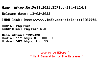 NFO for the release After.We.Fell.2021.BDRip.x264-PiGNUS by PiGNUS