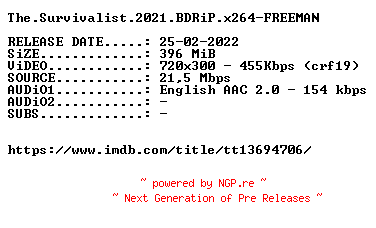 NFO for the release The.Survivalist.2021.BDRiP.x264-FREEMAN by FREEMAN