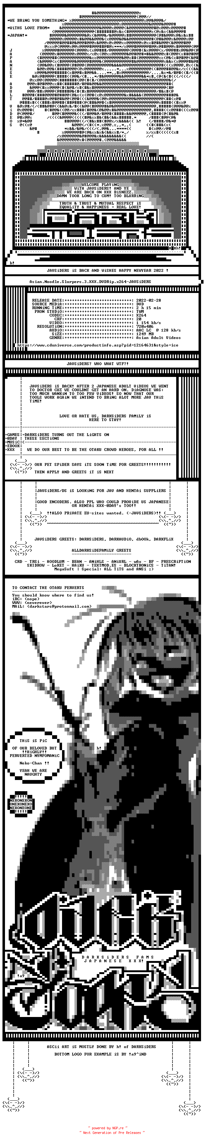 NFO for the release Asian.Noodle.Slurpers.3.XXX.DVDRip.x264-JAVSiDERS by JAVSiDERS