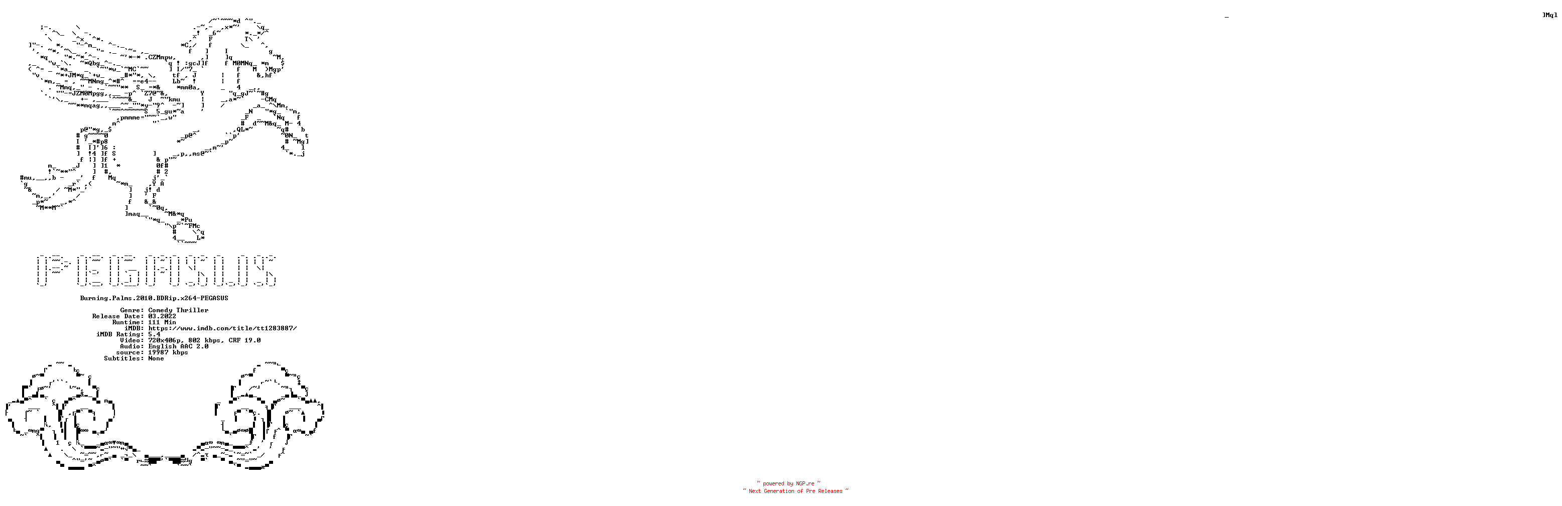 NFO for the release Burning.Palms.2010.iNTERNAL.BDRip.x264-PEGASUS by PEGASUS