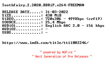 NFO for the release Toothfairy.2.2020.BDRiP.x264-FREEMAN by FREEMAN