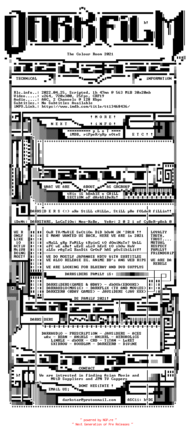 NFO for the release The.Colour.Room.2021.AHDTV.x264-DARKFLiX by DARKFLiX
