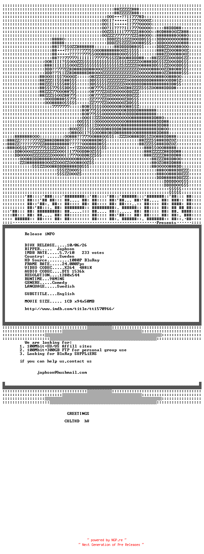 NFO for the release Farsan.2010.720p.BluRay.x264-Japhson by Japhson
