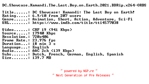 NFO for the release DC.Showcase.Kamandi.The.Last.Boy.on.Earth.2021.BDRip.x264-ORBS by ORBS