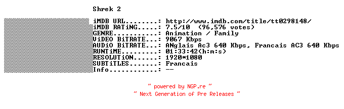 NFO for the release Shrek.2.2004.MULTi.BluRay.x264-THENiGHTMAREiNHD by THENiGHTMAREiNHD